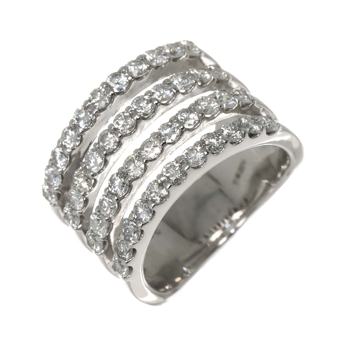 Diamond 2.00ct Ring 18K K18 WG White Gold size6.25-6.5(US)