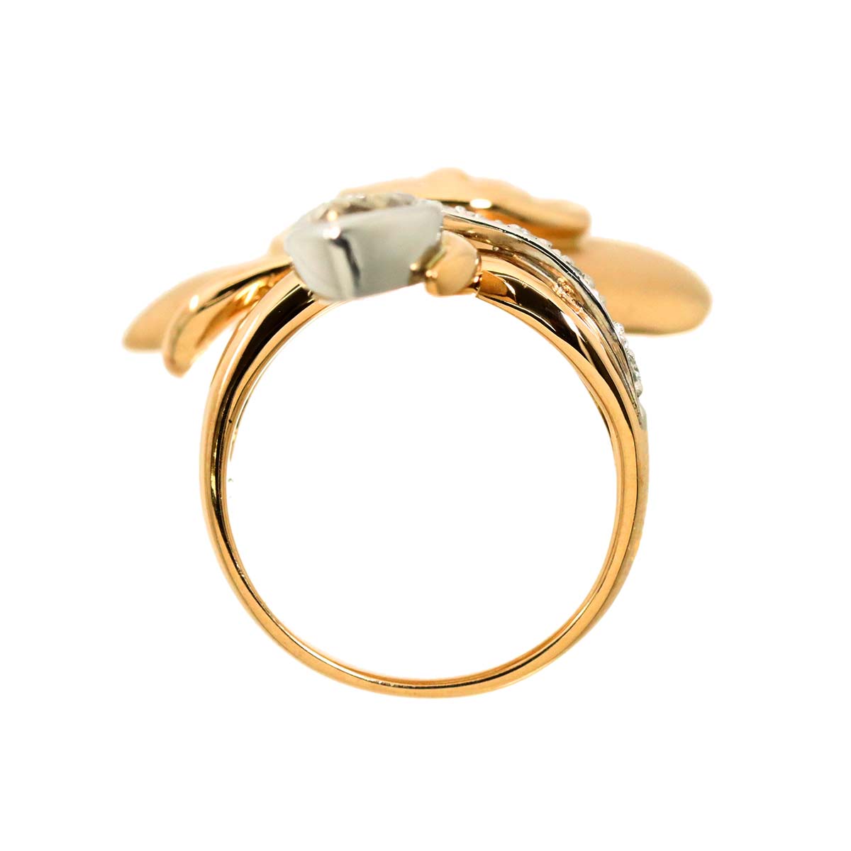 Diamond 1.022ct/0.10ct Ring 18K PG WG 750 Size6(US)