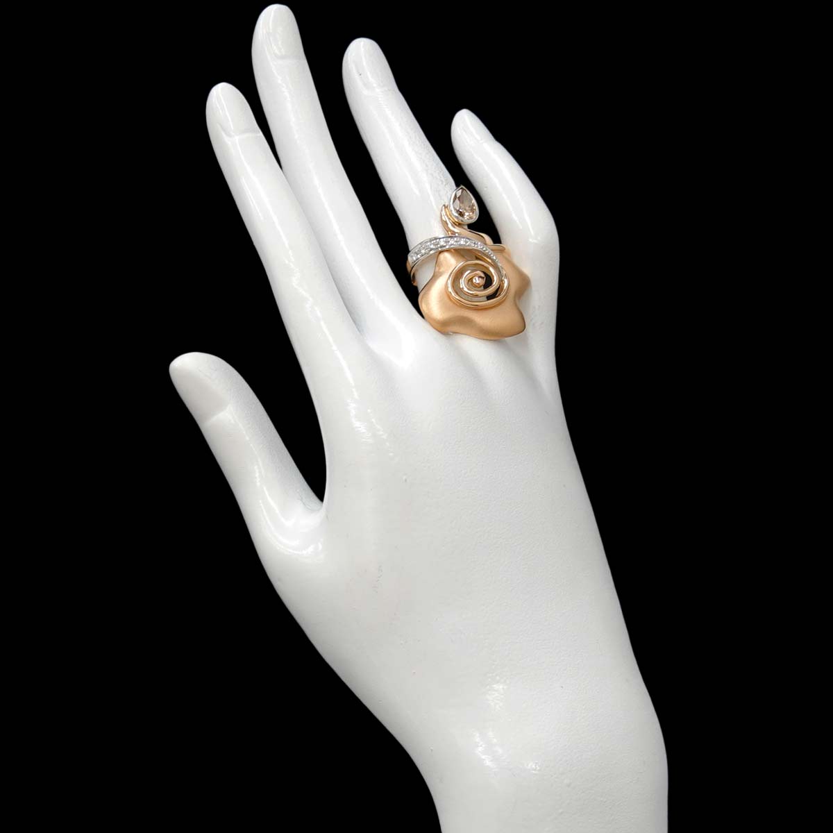 Diamond 1.022ct/0.10ct Ring 18K PG WG 750 Size6(US)
