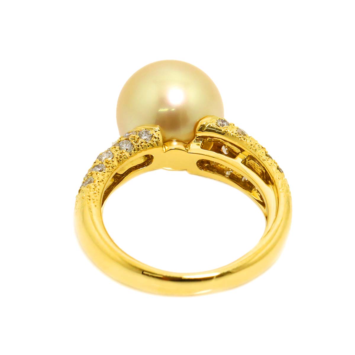 South Sea pearl 10.8mm Diamond 0.57ct Ring 18K K18 YG 750 5.25(US)