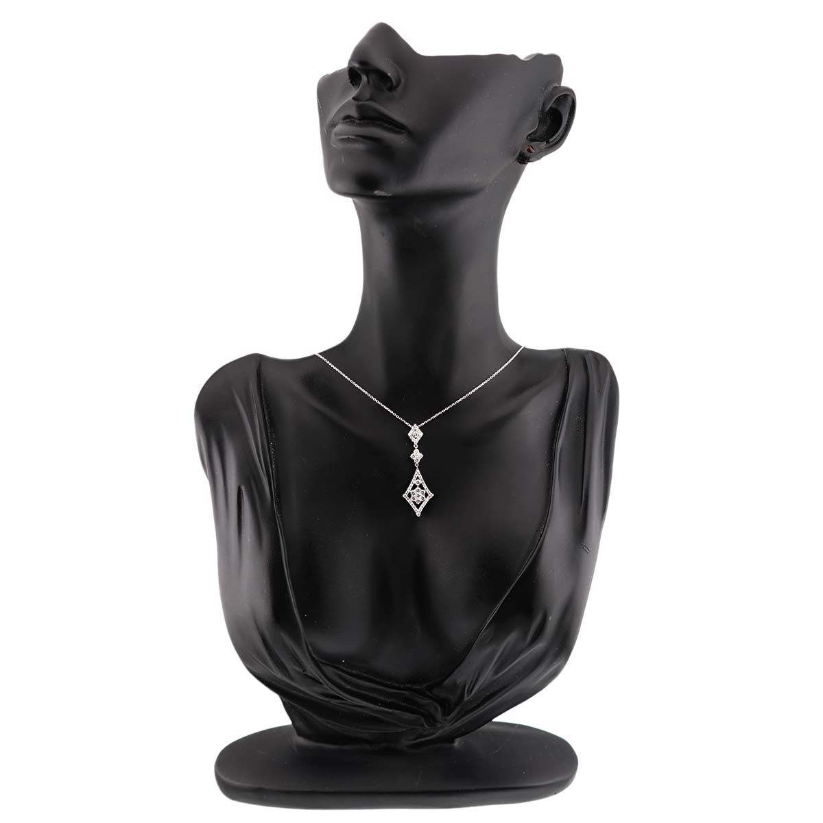 Diamond 1.00ct Necklace 18K WG White Gold 750