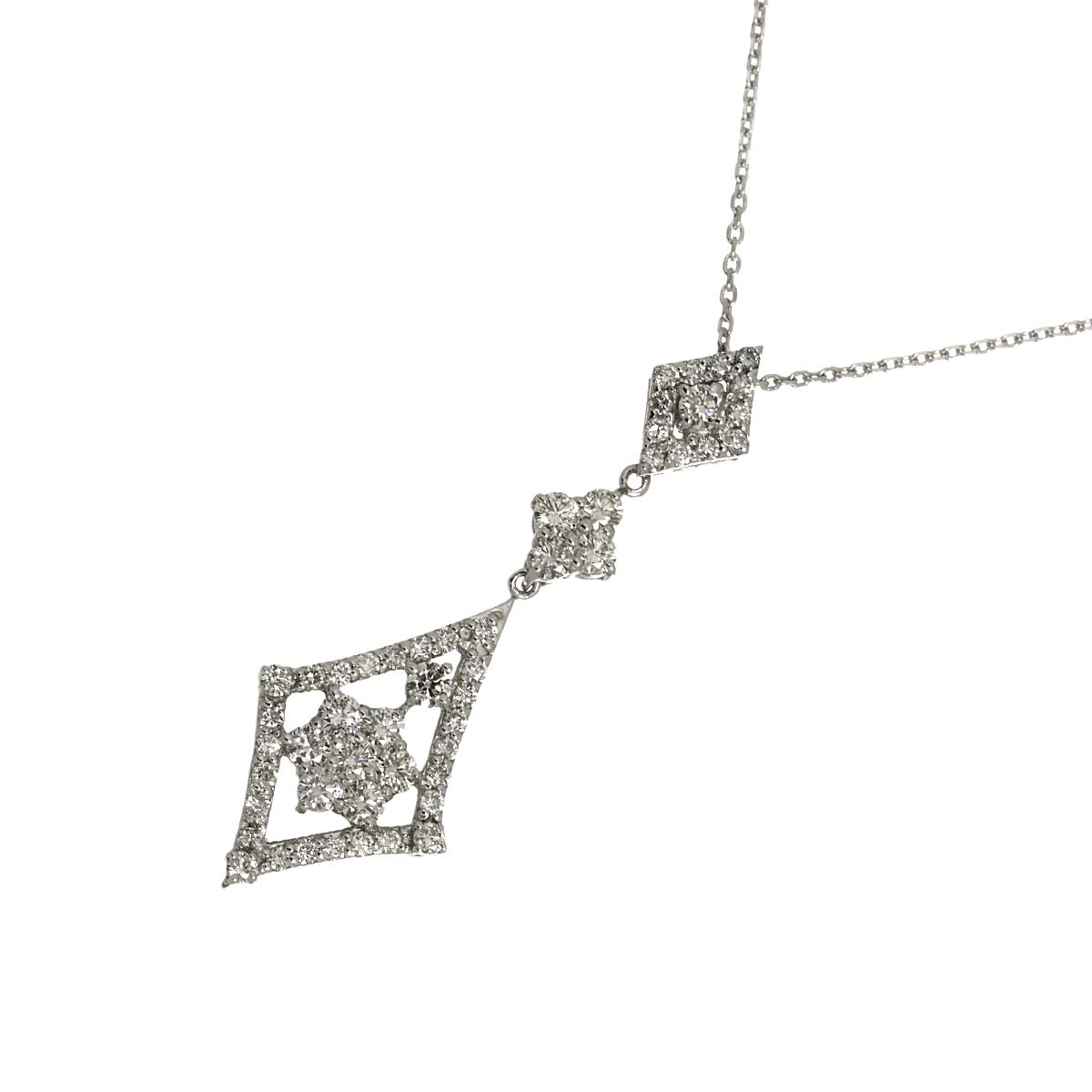 Diamond 1.00ct Necklace 18K WG White Gold 750