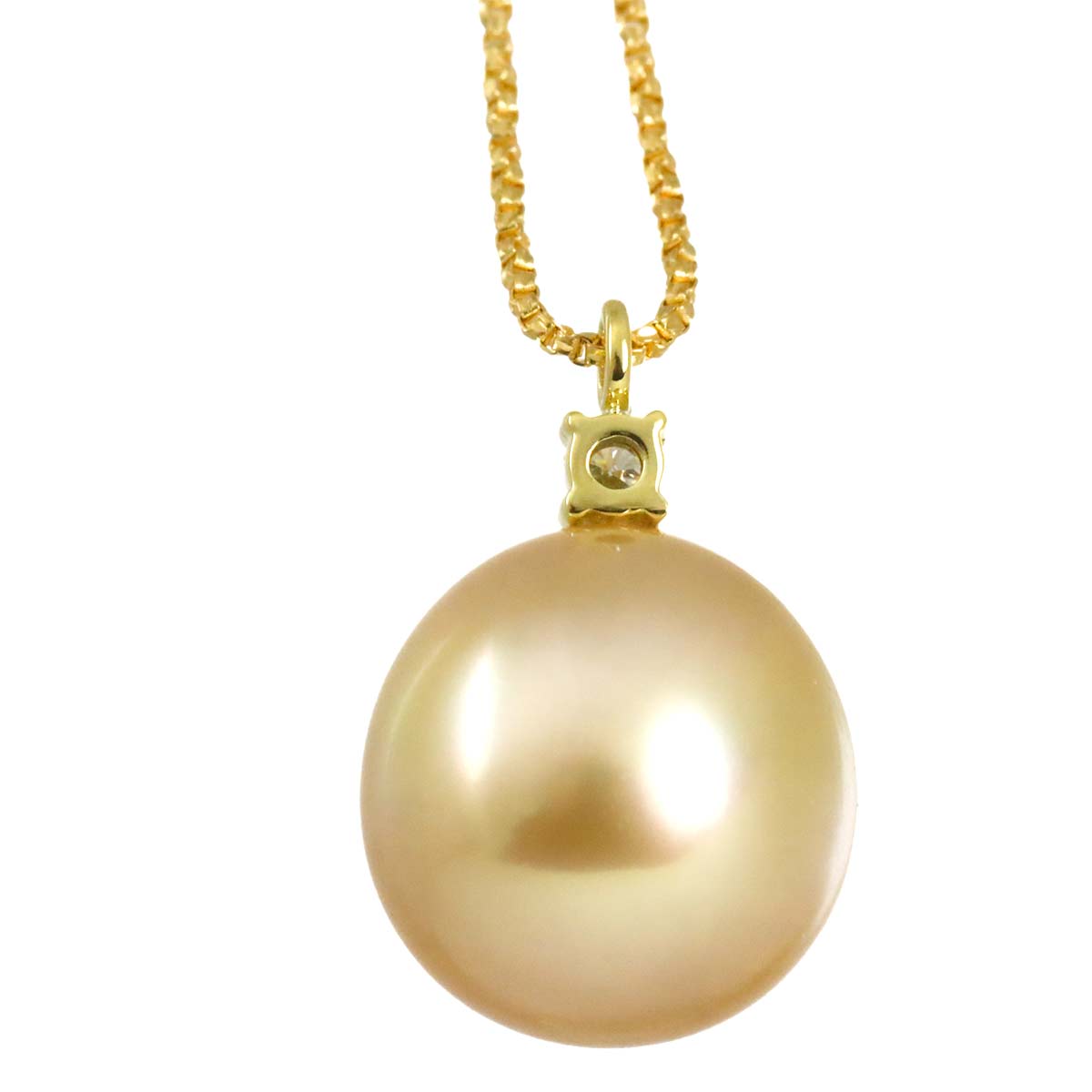 South Sea pearl 10.5mm Necklace 18K K18 YG Yellow Gold 750