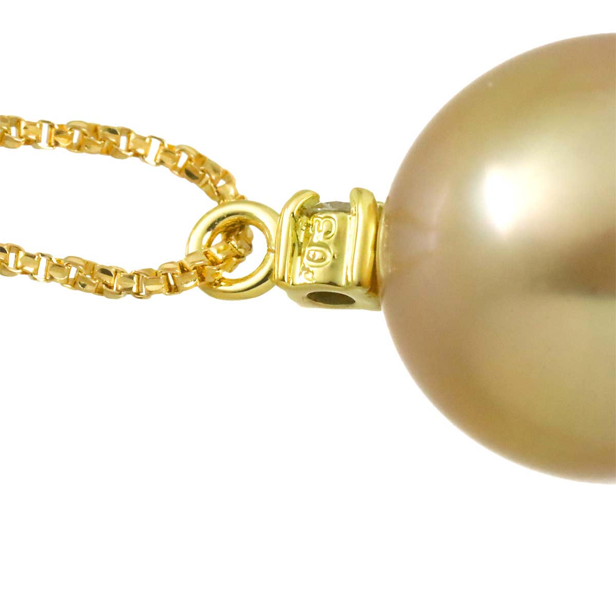 South Sea pearl 10.5mm Necklace 18K K18 YG Yellow Gold 750