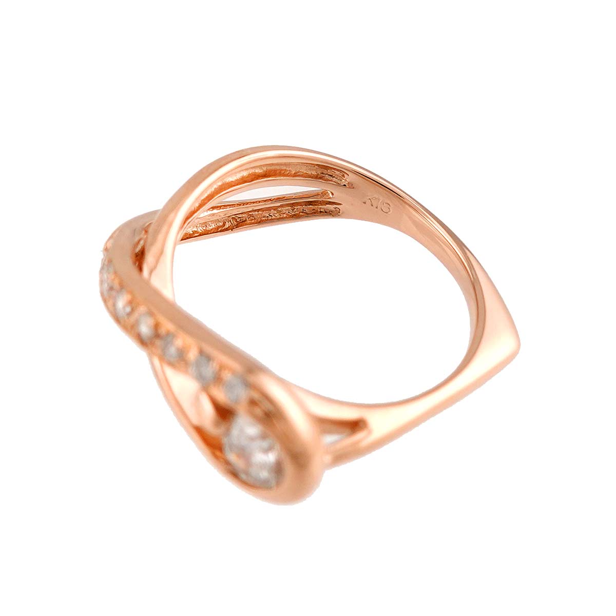 Diamond 0.186ct/0.11ct Ring 18K PG Pink Gold 750 Size3.25(US)