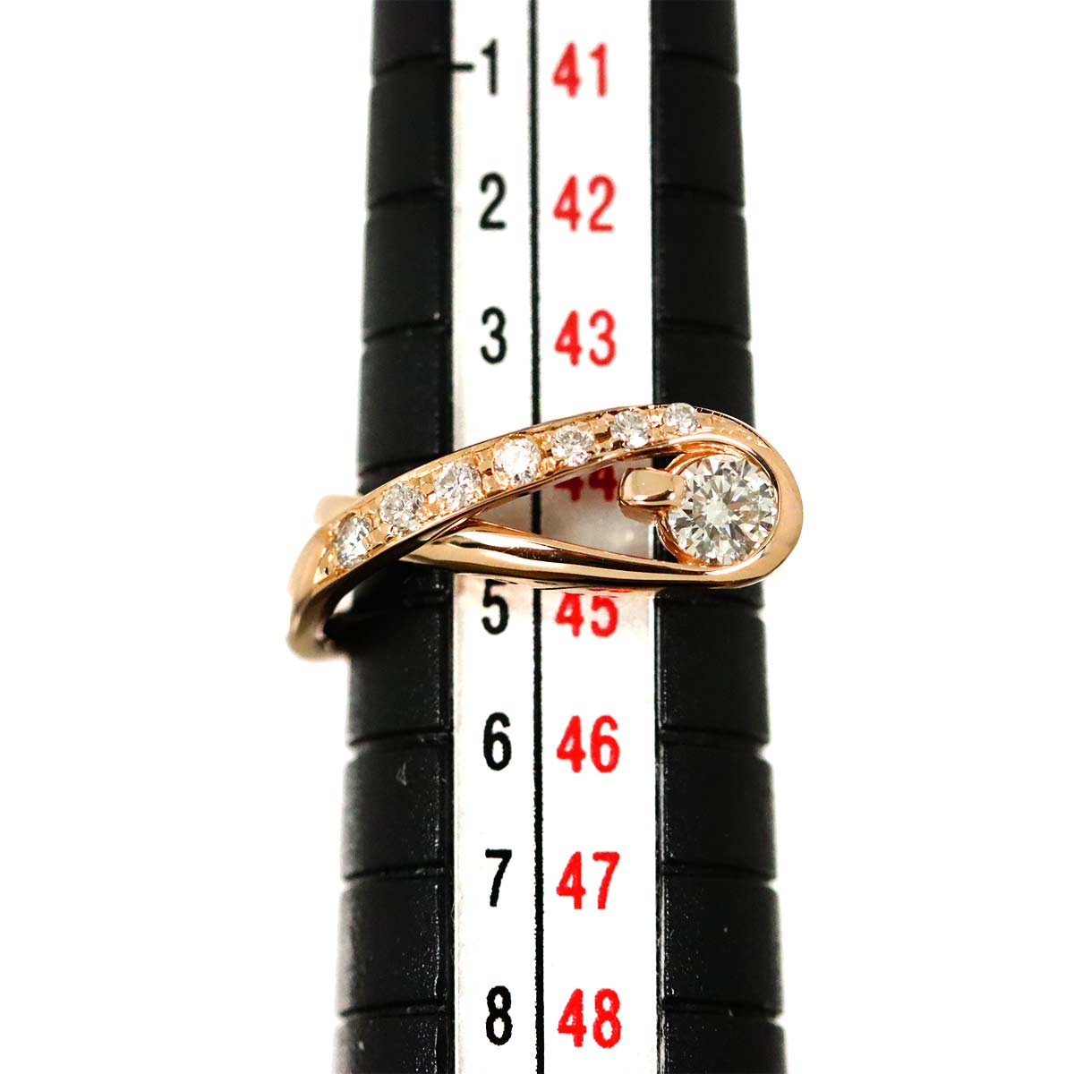 Diamond 0.186ct/0.11ct Ring 18K PG Pink Gold 750 Size3.25(US)