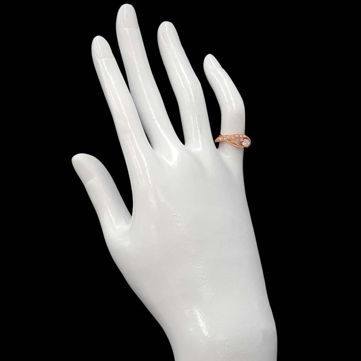 Diamond 0.186ct/0.11ct Ring 18K PG Pink Gold 750 Size3.25(US)