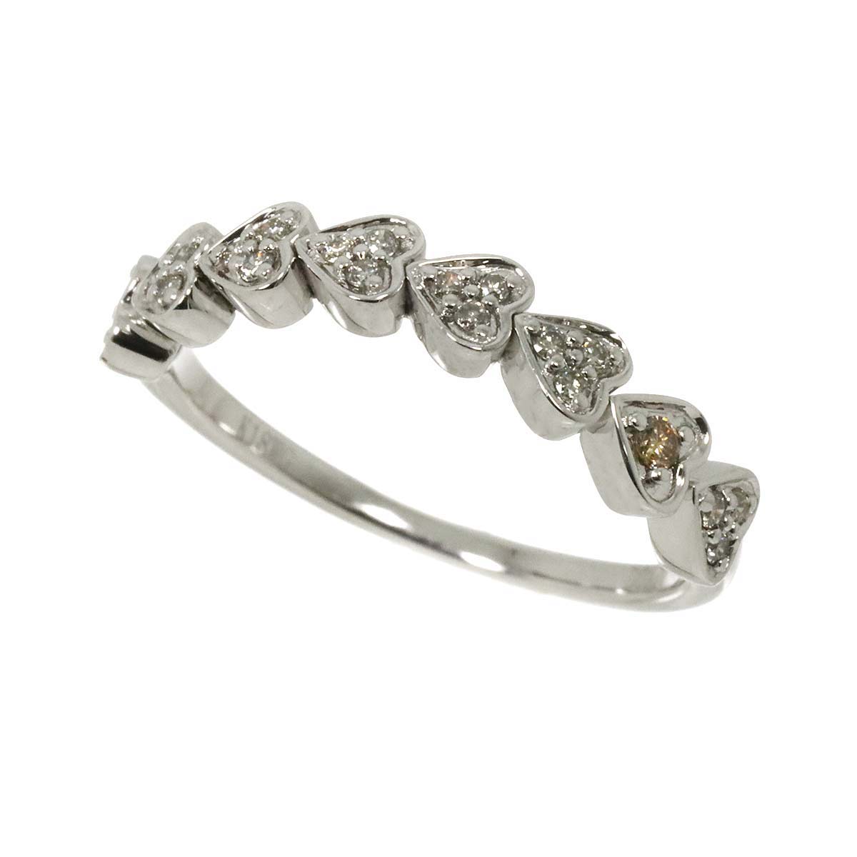Diamond 0.17ct Ring 18K K18 WG White Gold size6.75(US)