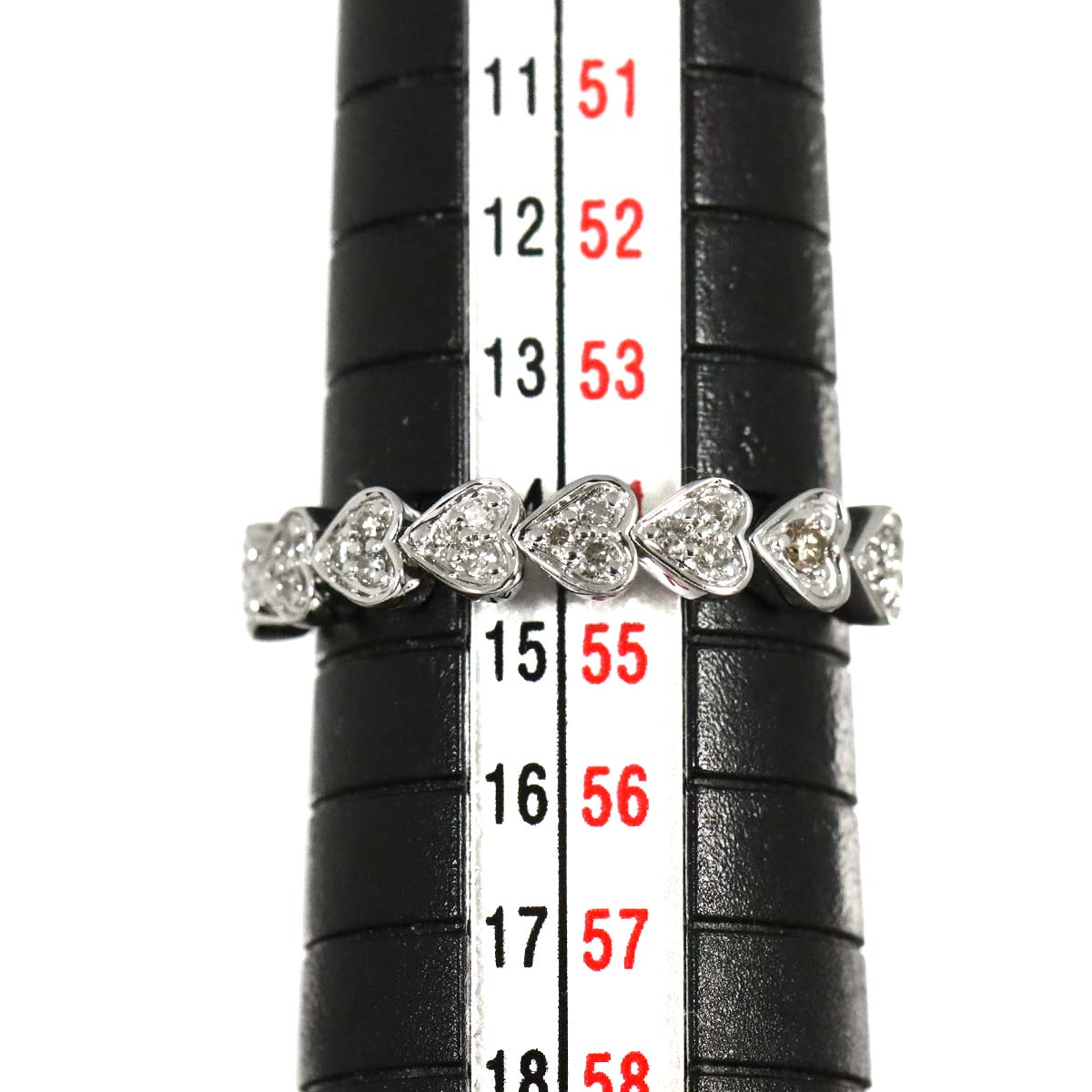 Diamond 0.17ct Ring 18K K18 WG White Gold size6.75(US)