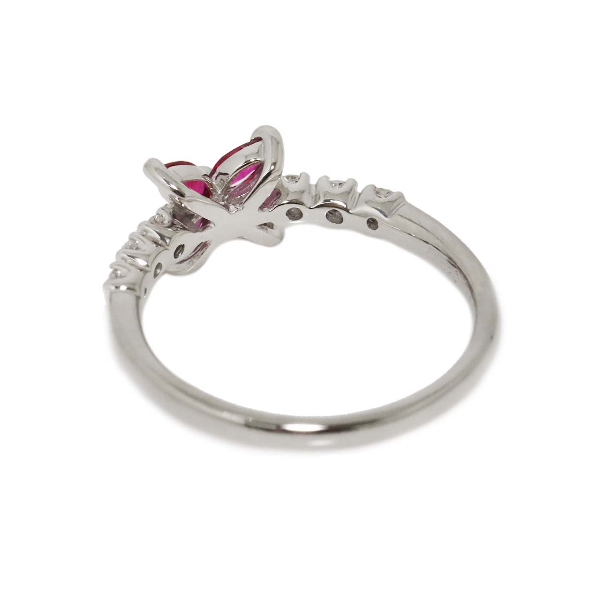 Ruby 0.37ct Diamond 0.20ct Ring Pt Platinum size5.75-6(US)