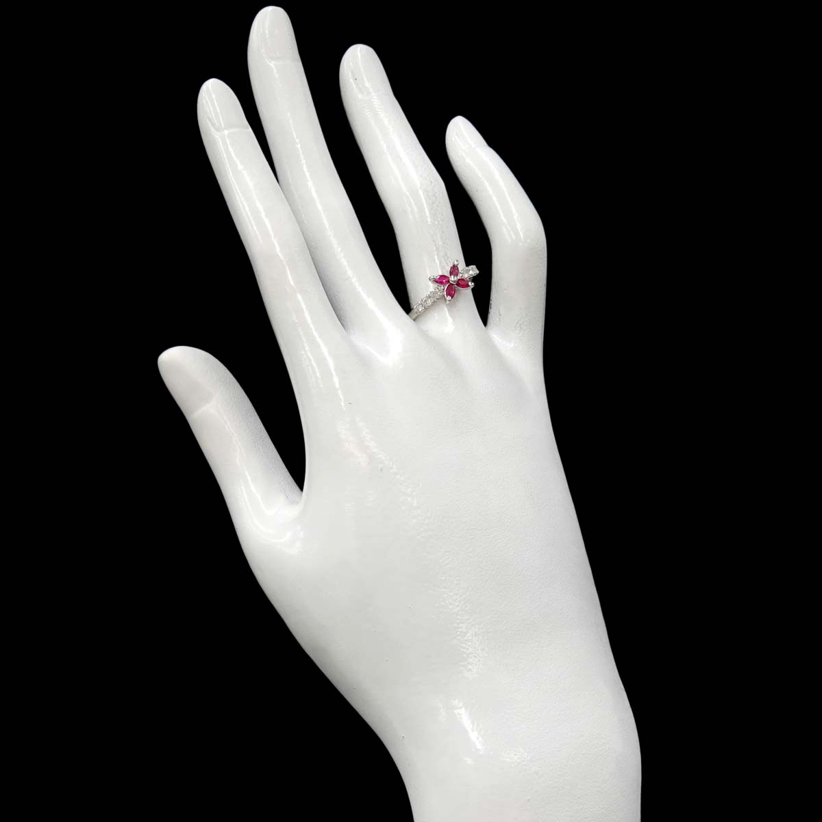 Ruby 0.37ct Diamond 0.20ct Ring Pt Platinum size5.75-6(US)