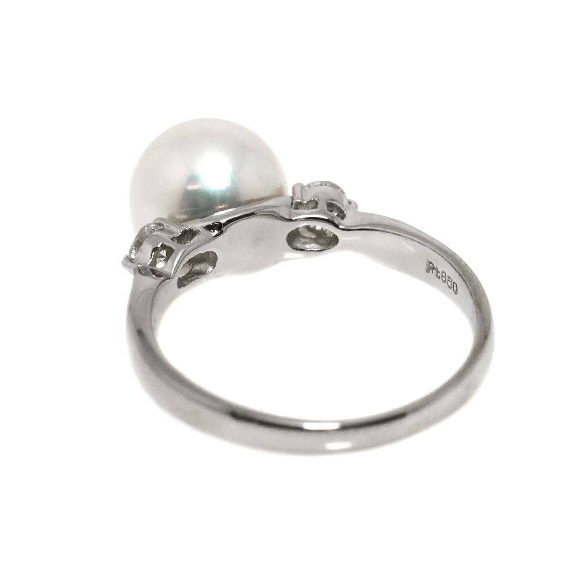 Akoya Pearl 9.1mm Diamond 0.21ct Ring Pt Platinum Size7.25(US)