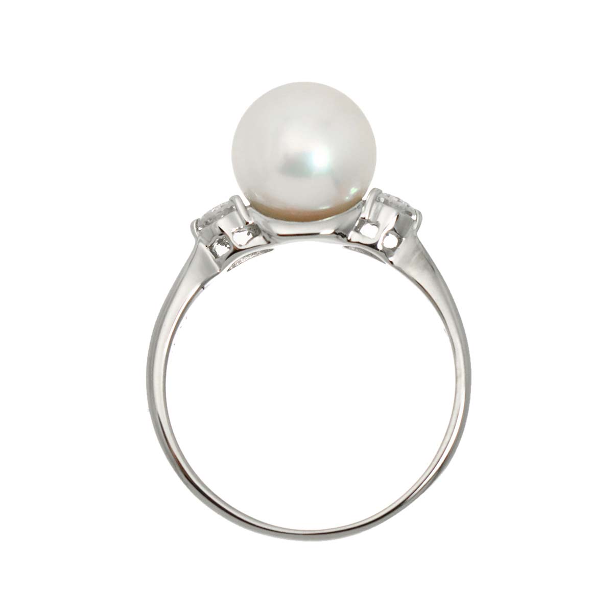 Akoya Pearl 9.1mm Diamond 0.21ct Ring Pt Platinum Size7.25(US)