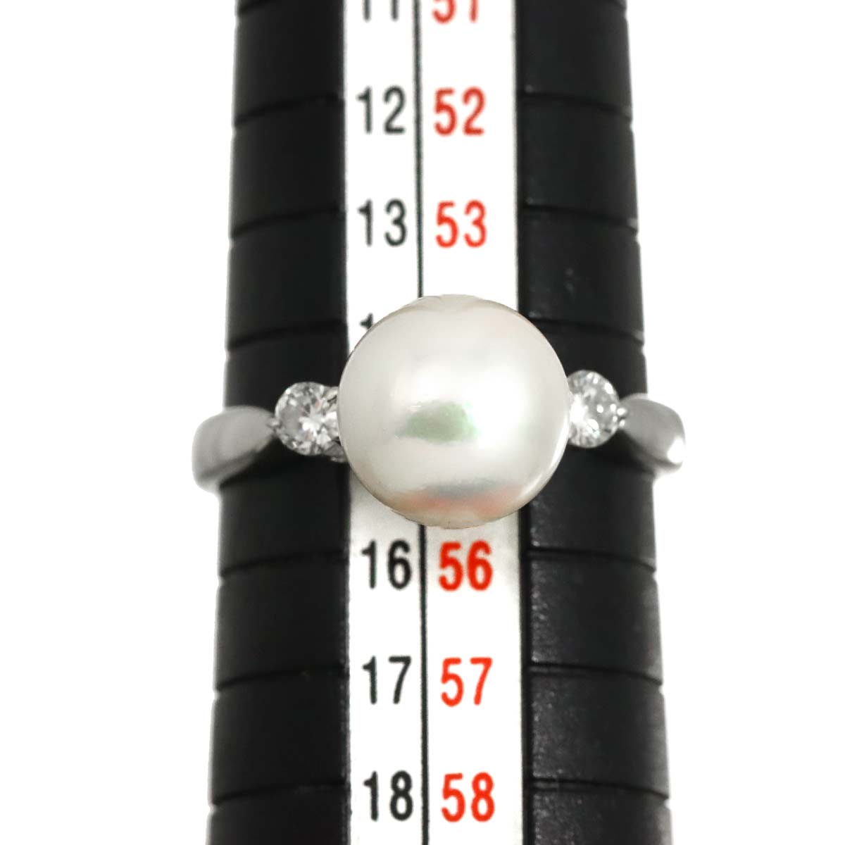 Akoya Pearl 9.1mm Diamond 0.21ct Ring Pt Platinum Size7.25(US)