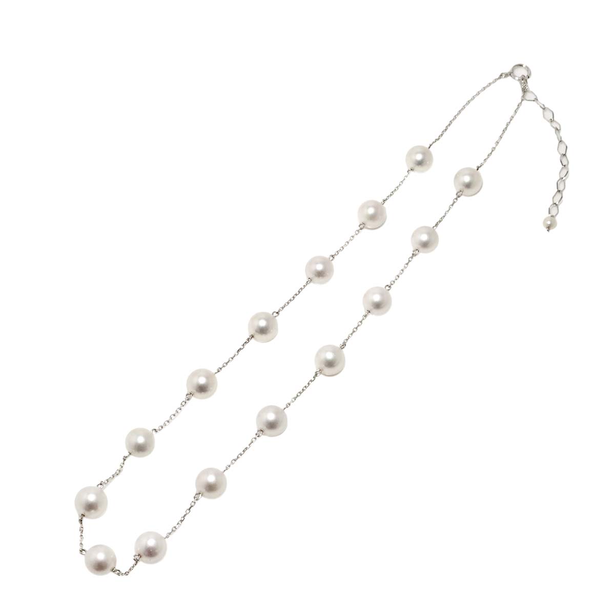Akoya pearl 7.7-7.4mm Pearl Necklace 14K WG 585