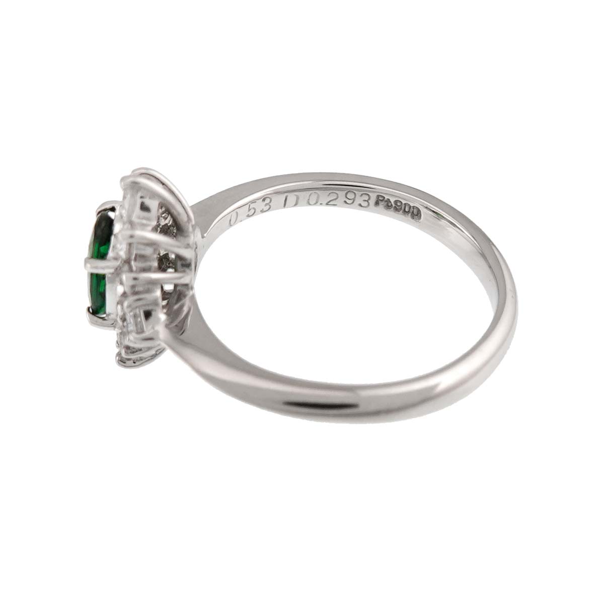 Garnet 0.53ct Diamond 0.293ct Ring Pt Platinum size4(US)