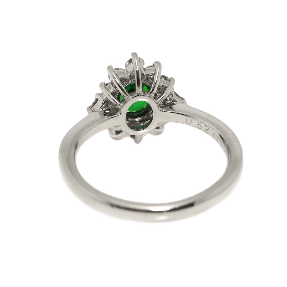 Garnet 0.53ct Diamond 0.293ct Ring Pt Platinum size4(US)