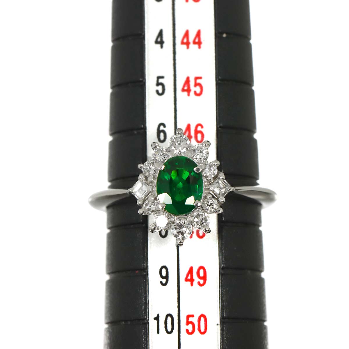 Garnet 0.53ct Diamond 0.293ct Ring Pt Platinum size4(US)