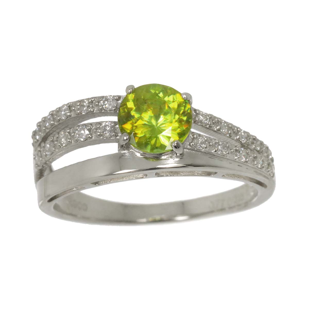 Sphene 0.77ct Diamond 0.15ct Ring Pt Platinum size6(US)