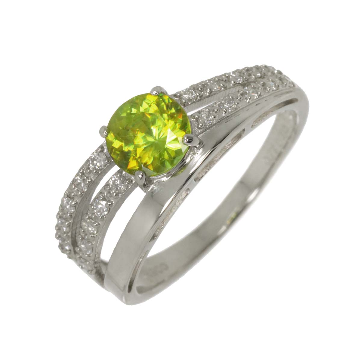 Sphene 0.77ct Diamond 0.15ct Ring Pt Platinum size6(US)