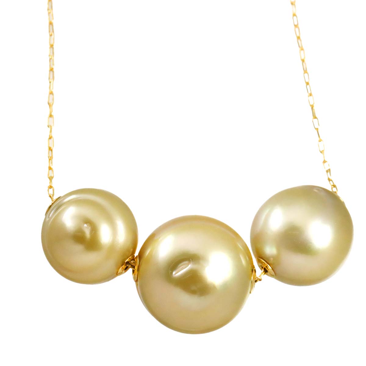 South Sea pearl 15.0-12.0mm Necklace 18K K18 YG Yellow Gold 750