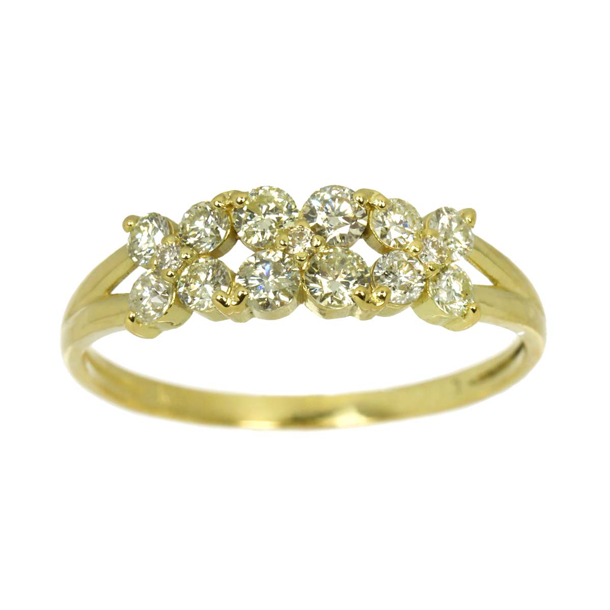 Diamond 0.50ct Ring 18K YG Yellow Gold 750 6(US)