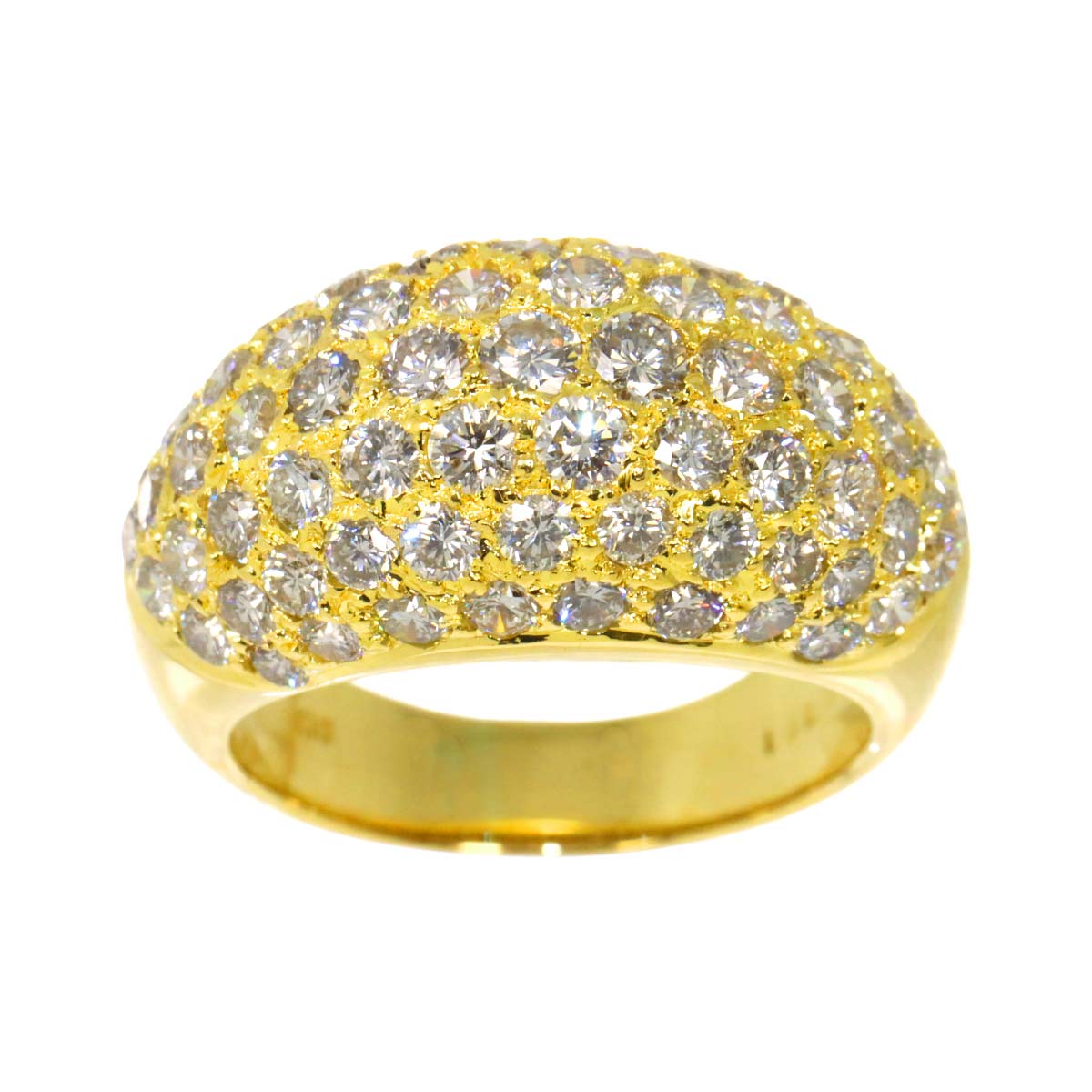 Diamond 3.01ct Ring 18K YG Yellow Gold 750 6(US)