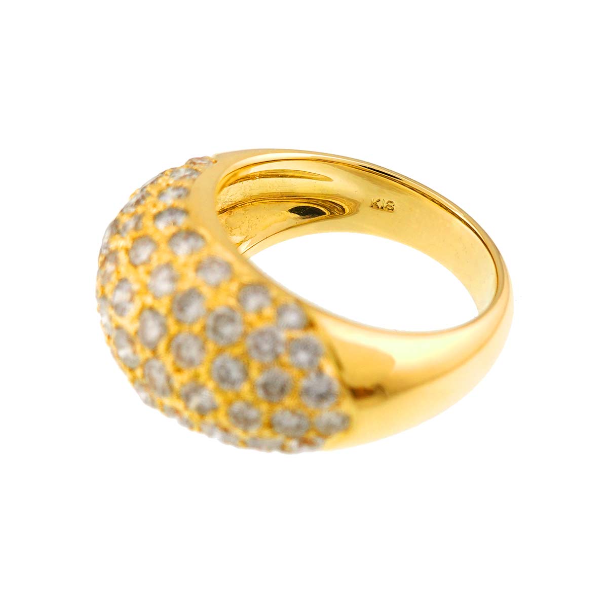 Diamond 3.01ct Ring 18K YG Yellow Gold 750 6(US)
