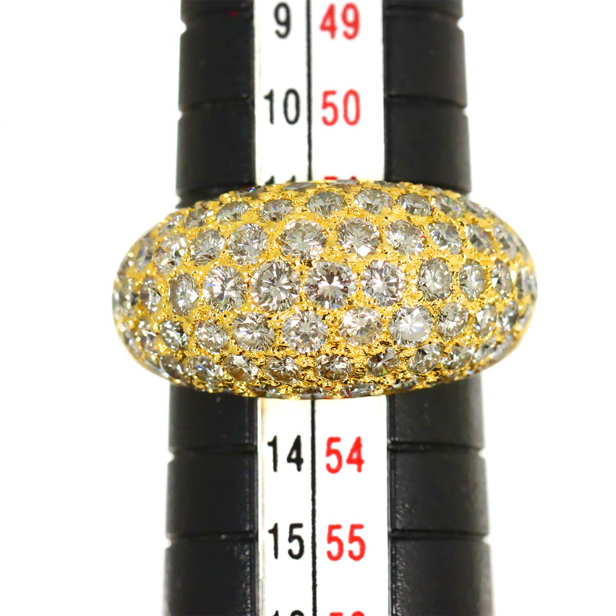 Diamond 3.01ct Ring 18K YG Yellow Gold 750 6(US)
