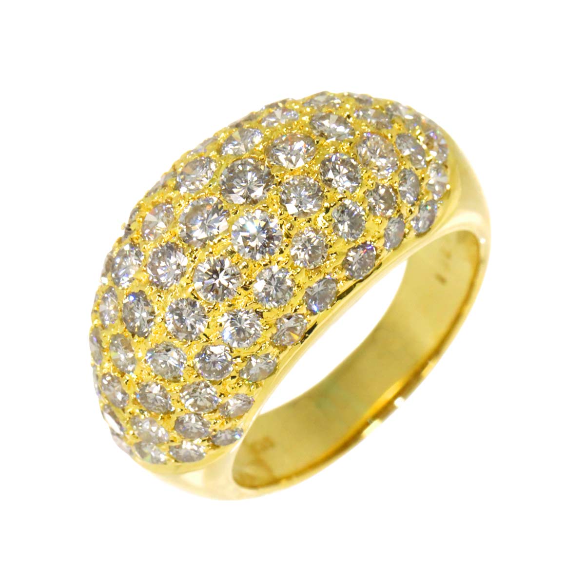 Diamond 3.01ct Ring 18K YG Yellow Gold 750 6(US)