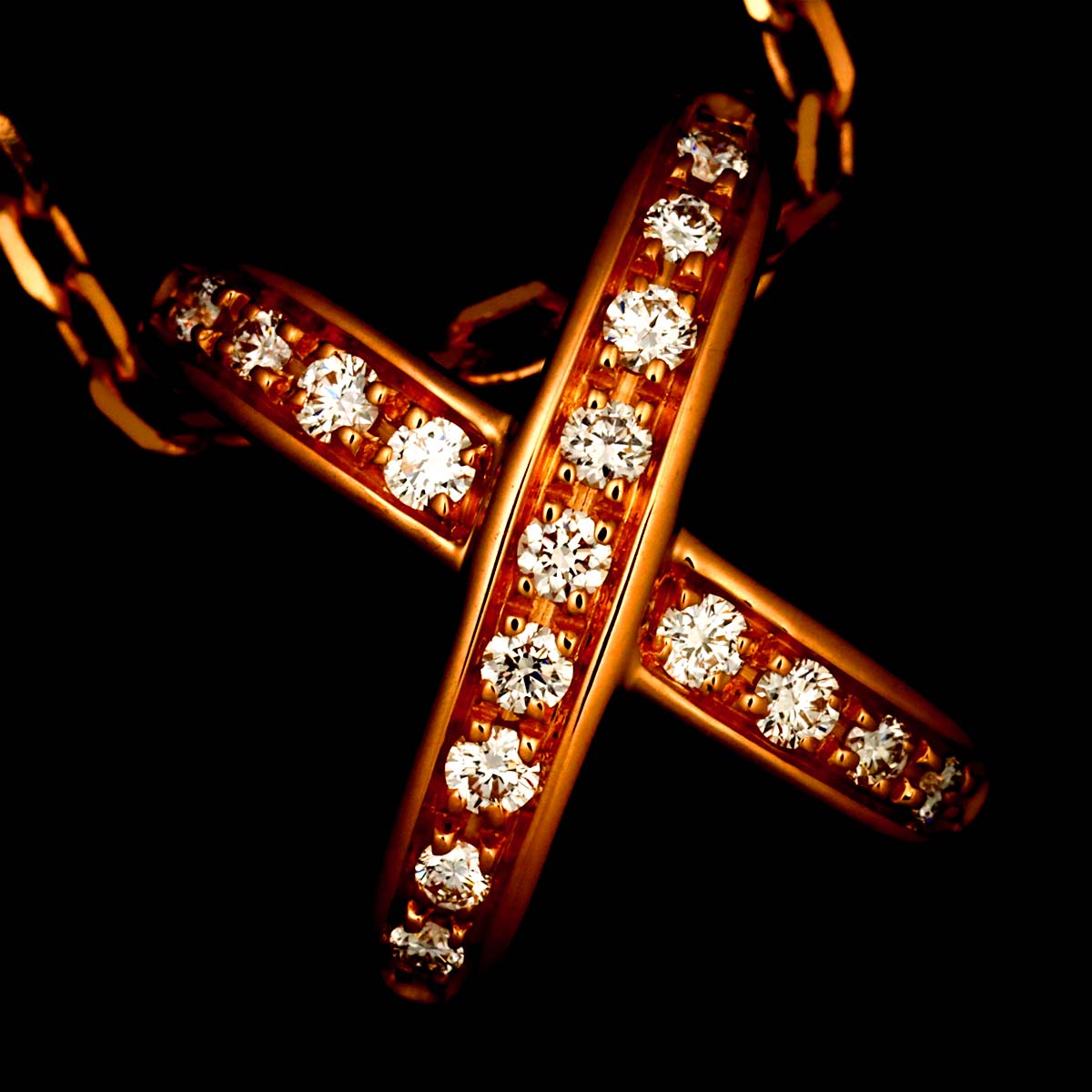 Liens Diamond Necklace 18K Pink Gold 750