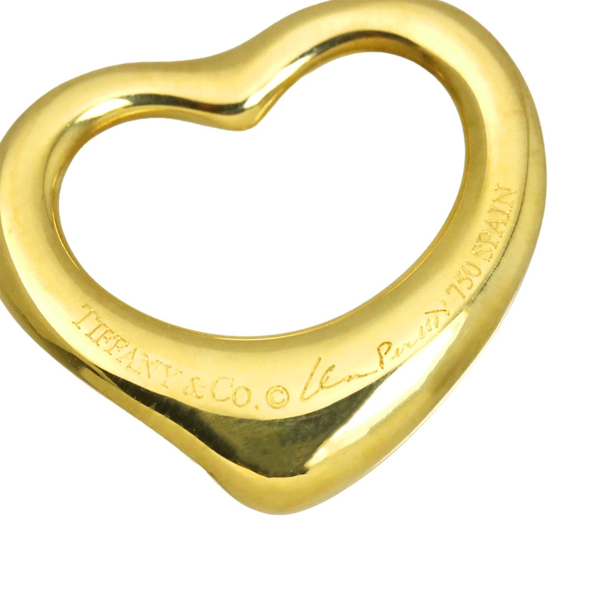 Open Heart Pendant Top 18K Yellow Gold 750