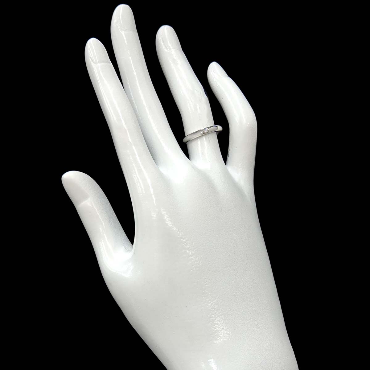 Stacking Band Ring Diamond 1P Platinum Size4.5(US)