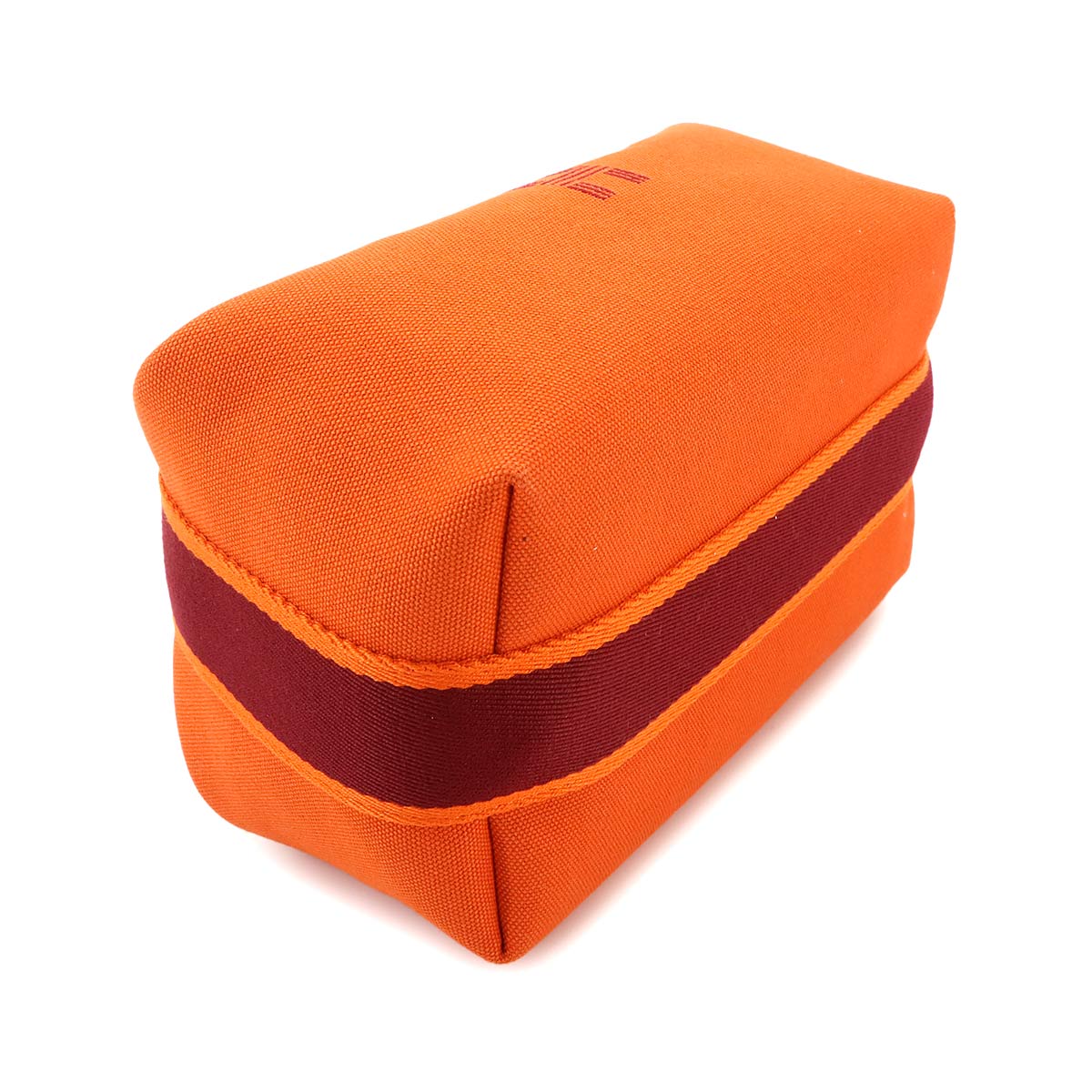 Bride a Brac PM Hand Bag Toile H Feu Orange Rouge H Pouch