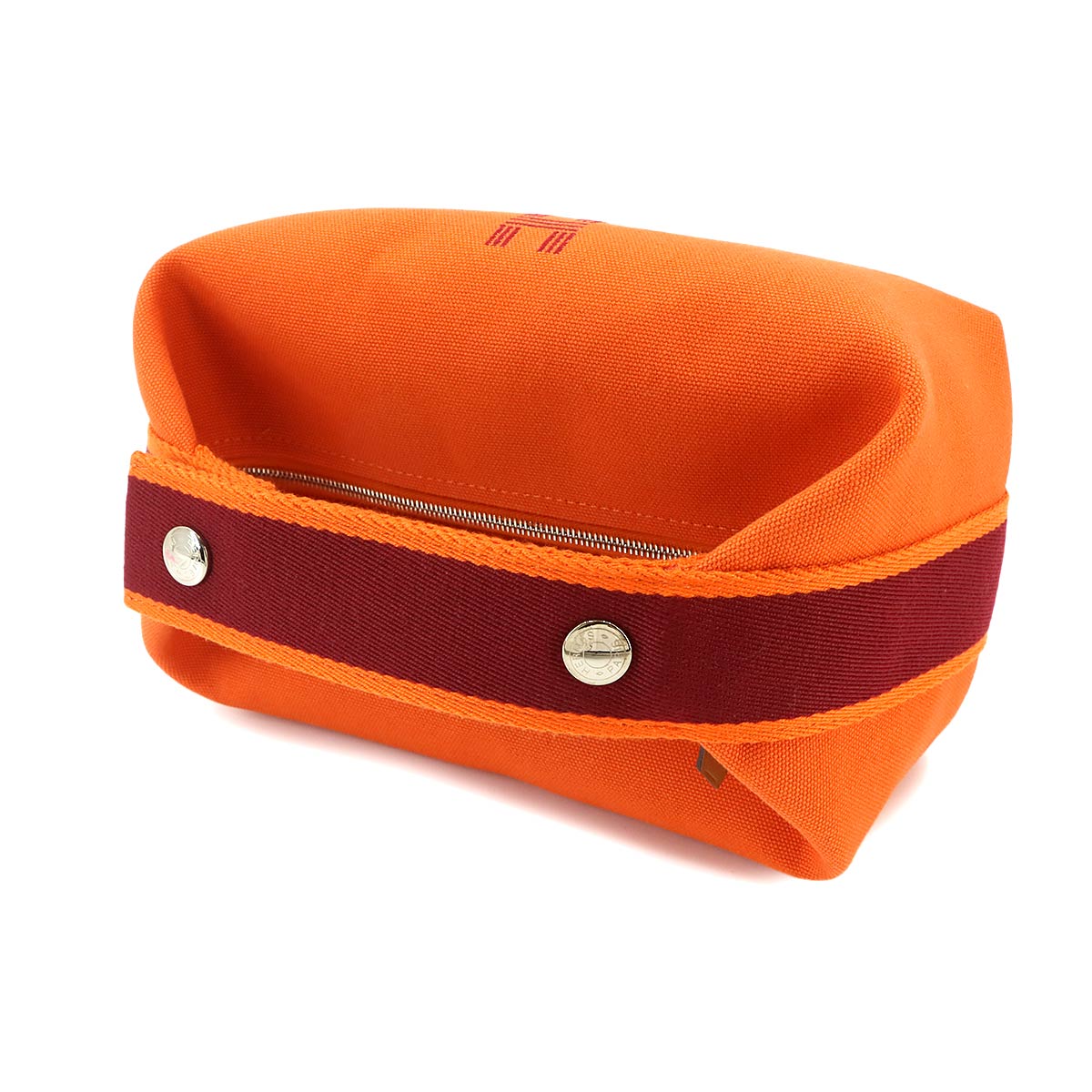 Bride a Brac PM Hand Bag Toile H Feu Orange Rouge H Pouch