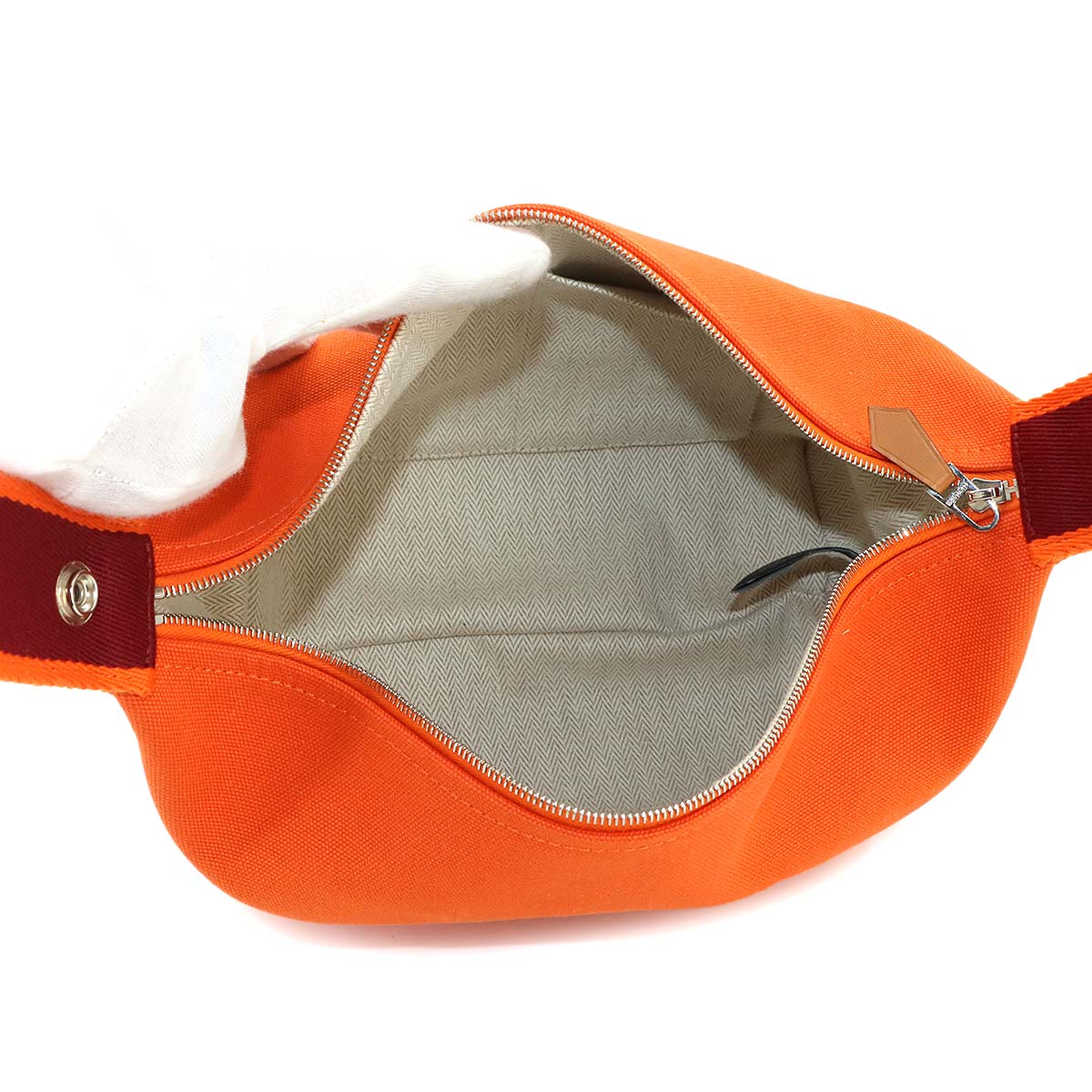 Bride a Brac PM Hand Bag Toile H Feu Orange Rouge H Pouch