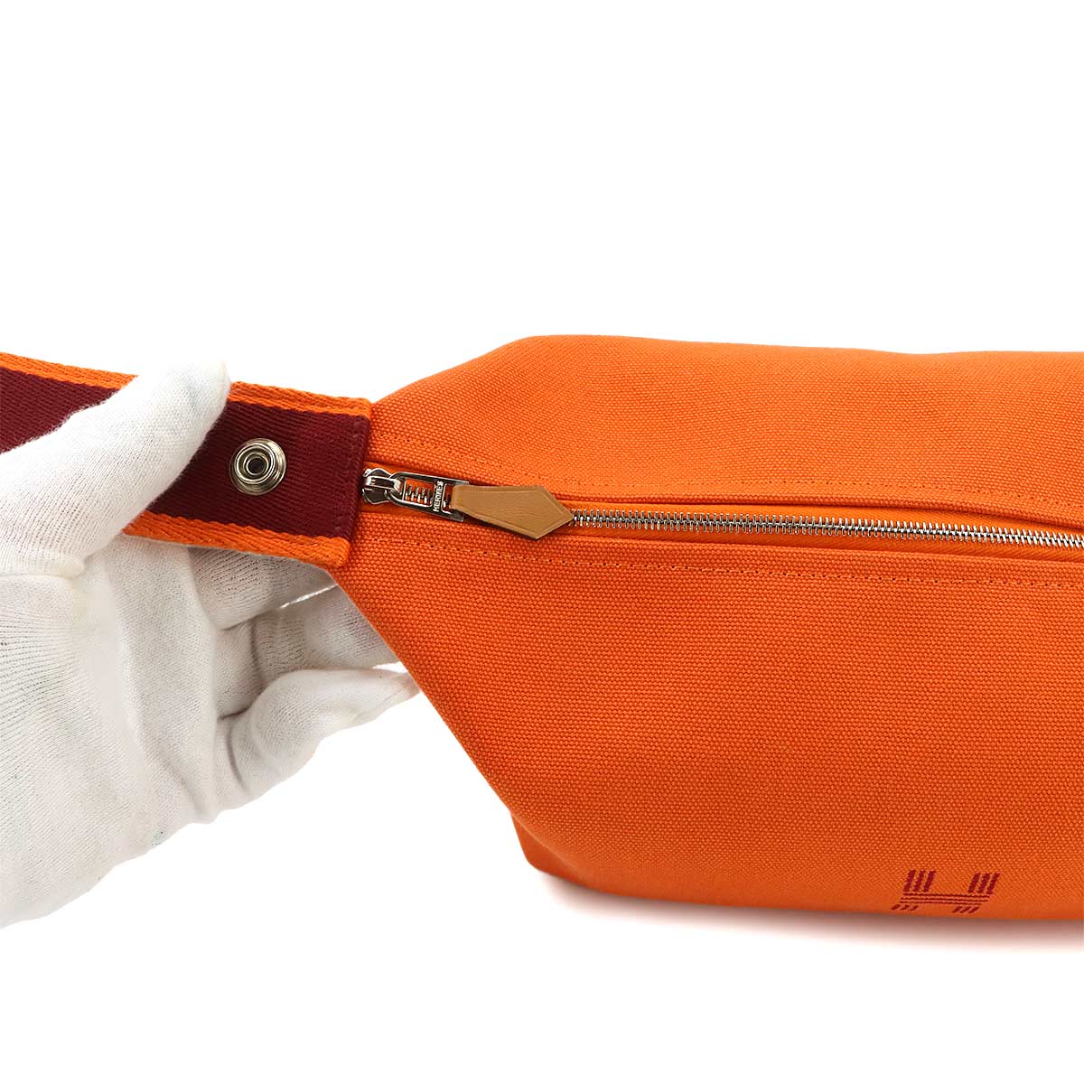 Bride a Brac PM Hand Bag Toile H Feu Orange Rouge H Pouch