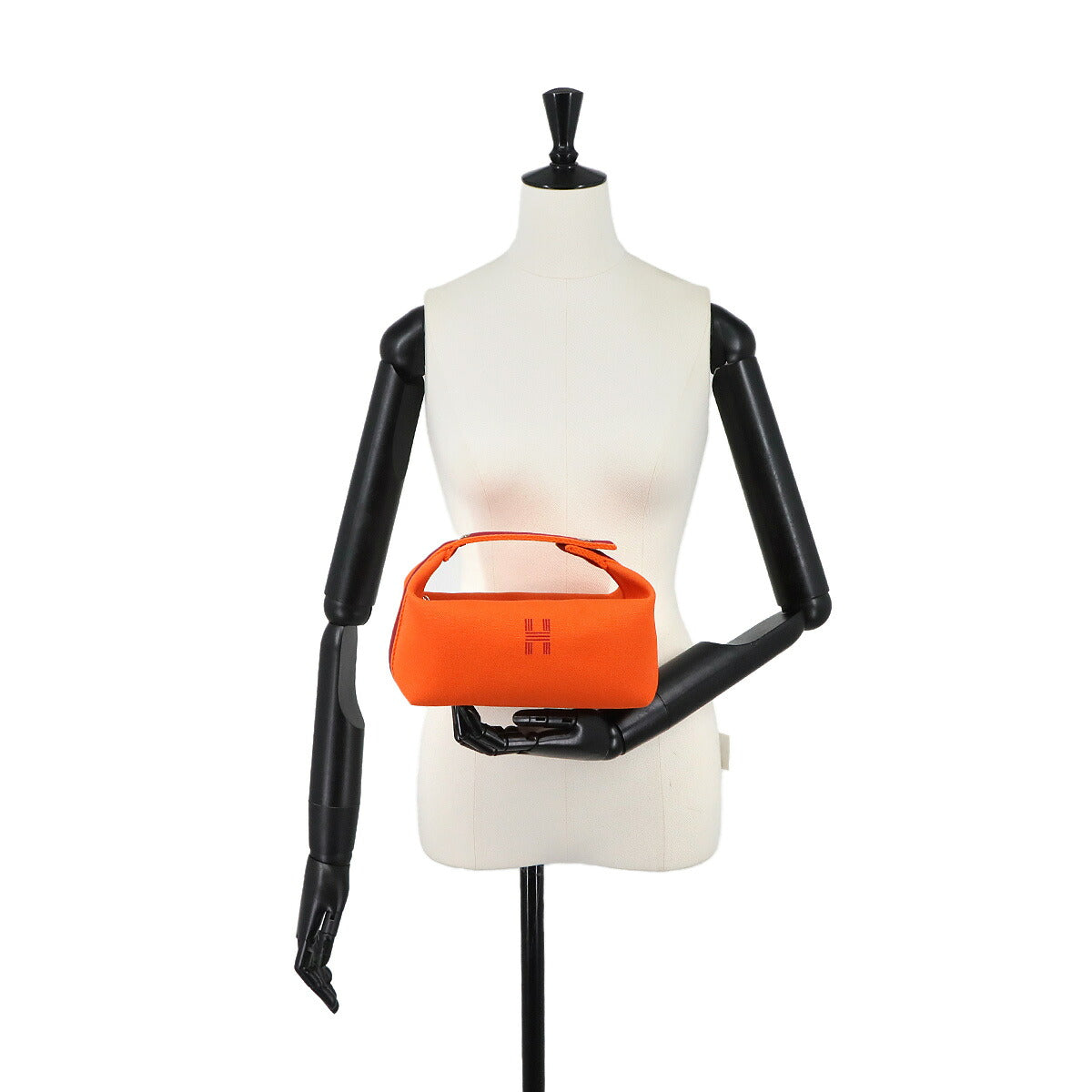 Bride a Brac PM Hand Bag Toile H Feu Orange Rouge H Pouch