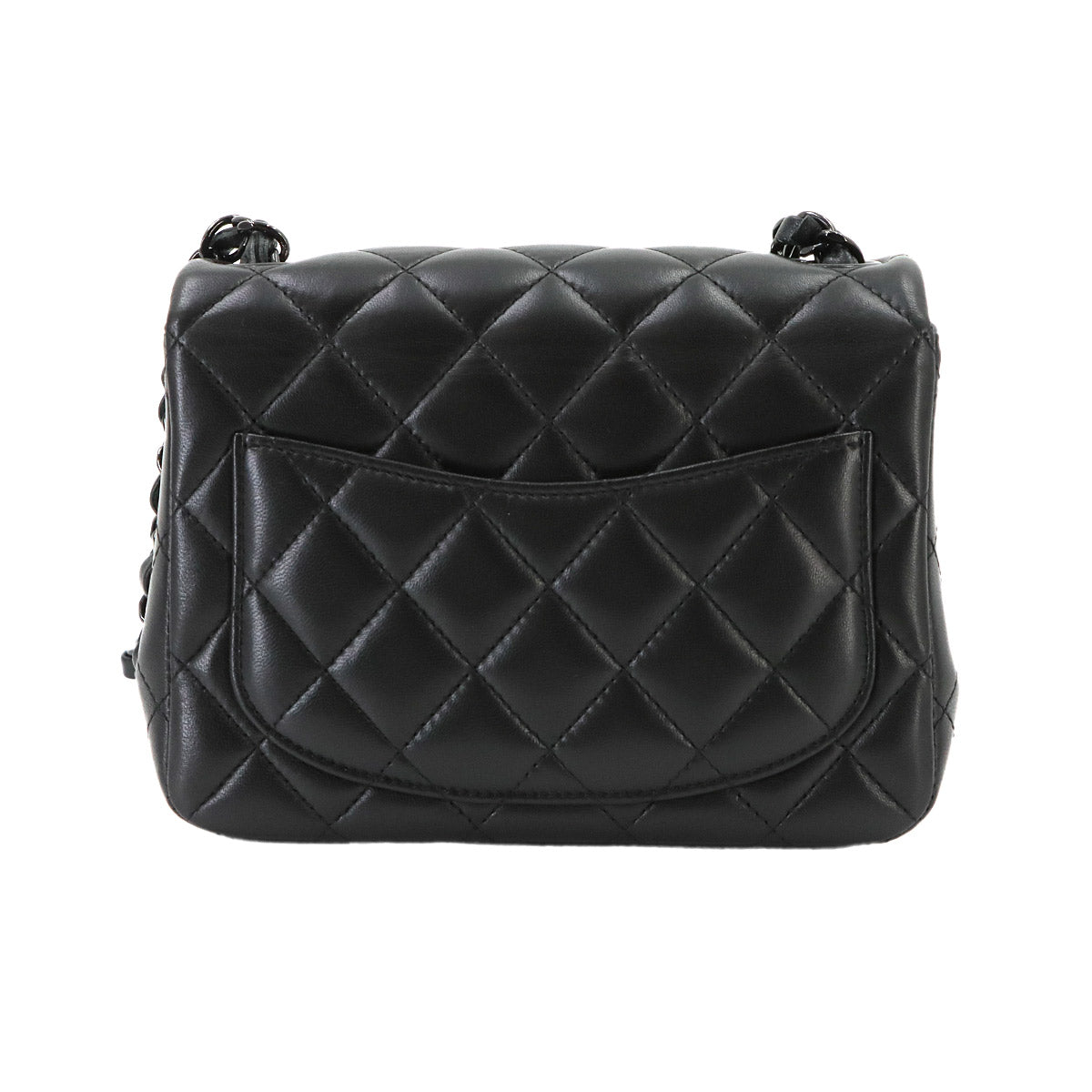 Mini Matelasse Chain Shoulder Bag Leather Black A01115 Purse