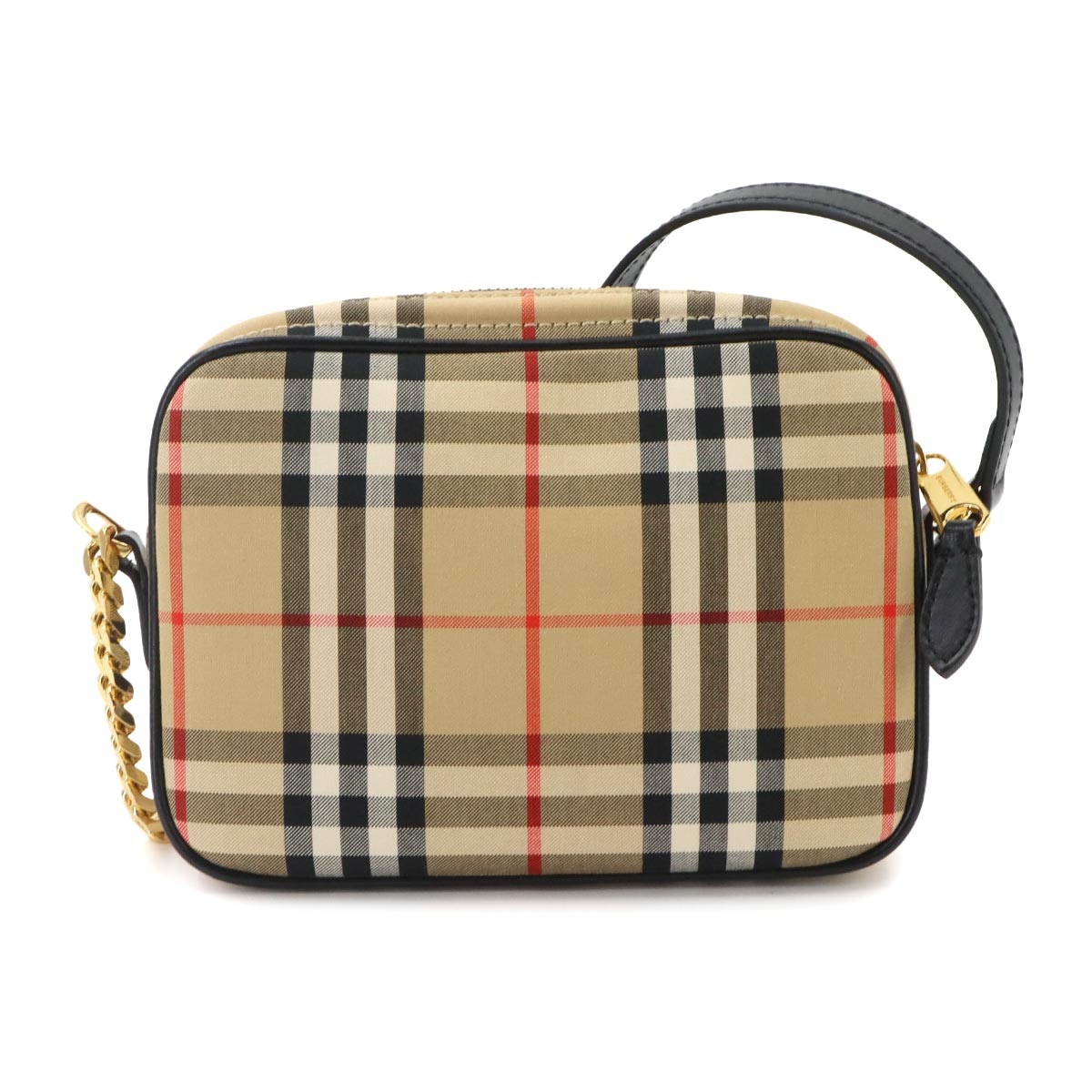 Shoulder Bag Leather Canvas Beige 8015946 Purse