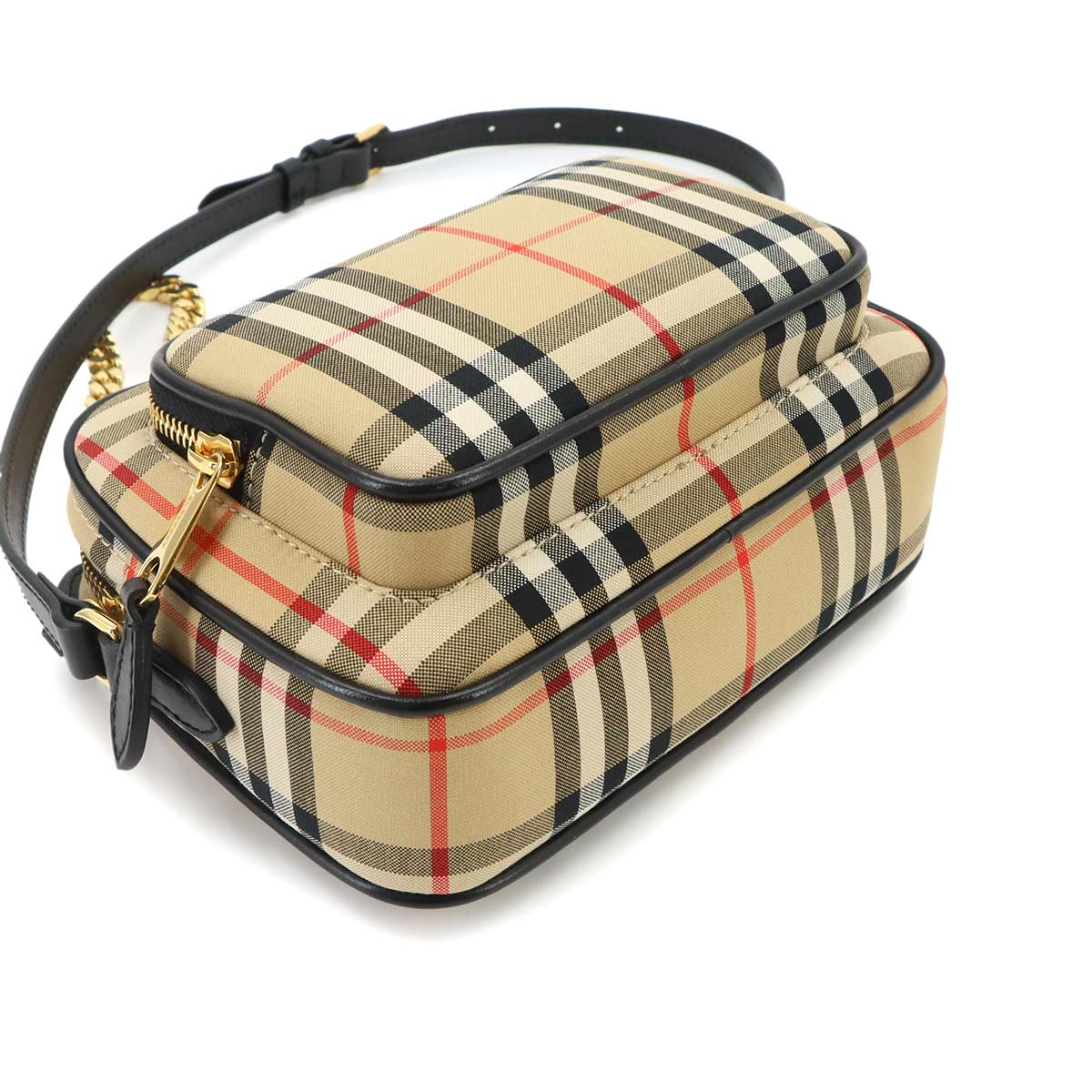 Shoulder Bag Leather Canvas Beige 8015946 Purse