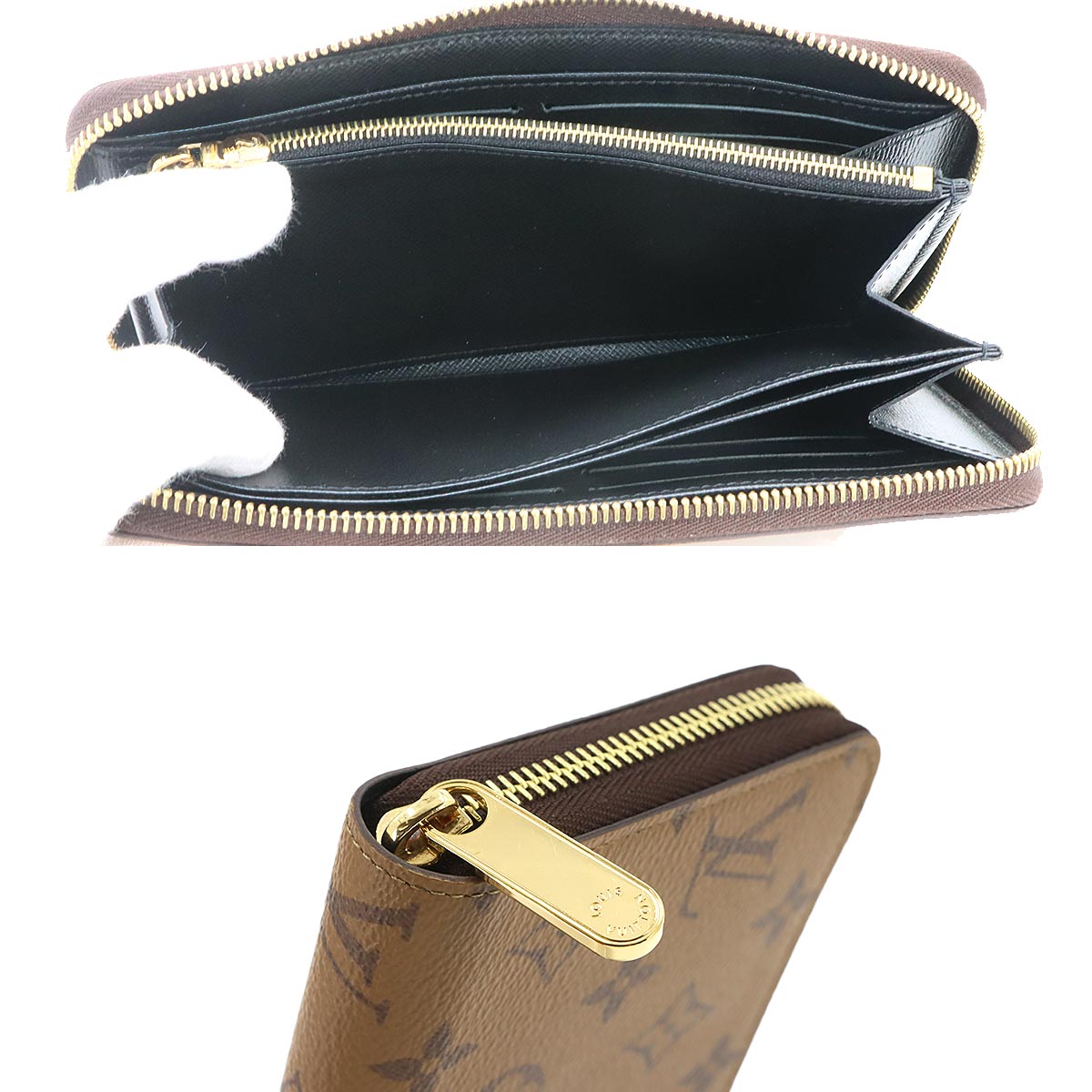 Monogram Reverse Zippy Wallet Brown M82444 Purse