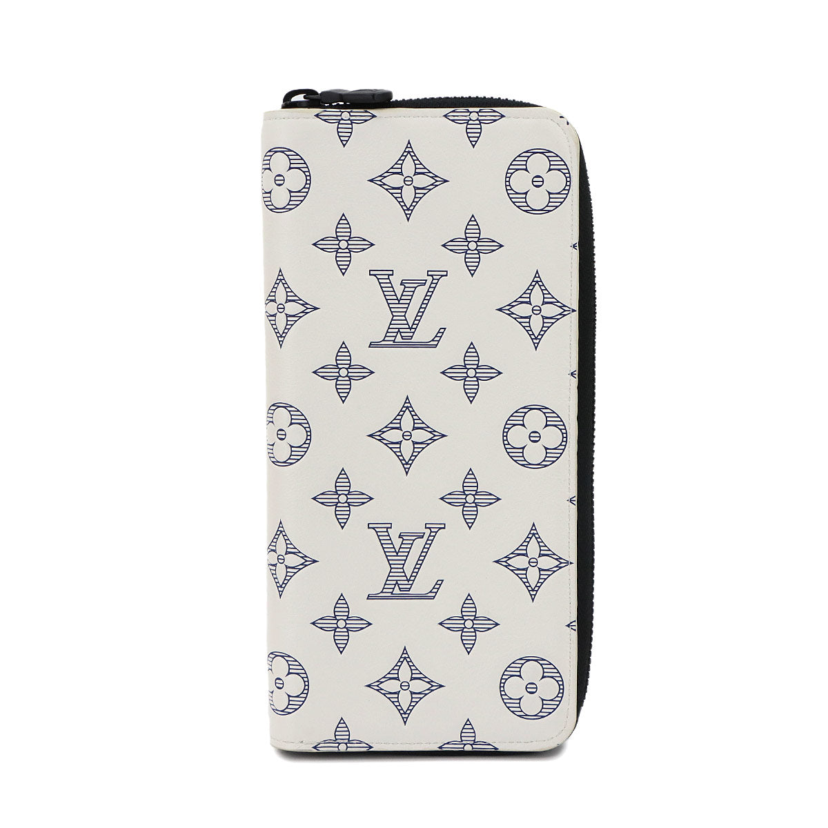 Monogram Shadow Zippy Wallet Vertical White Navy M83381