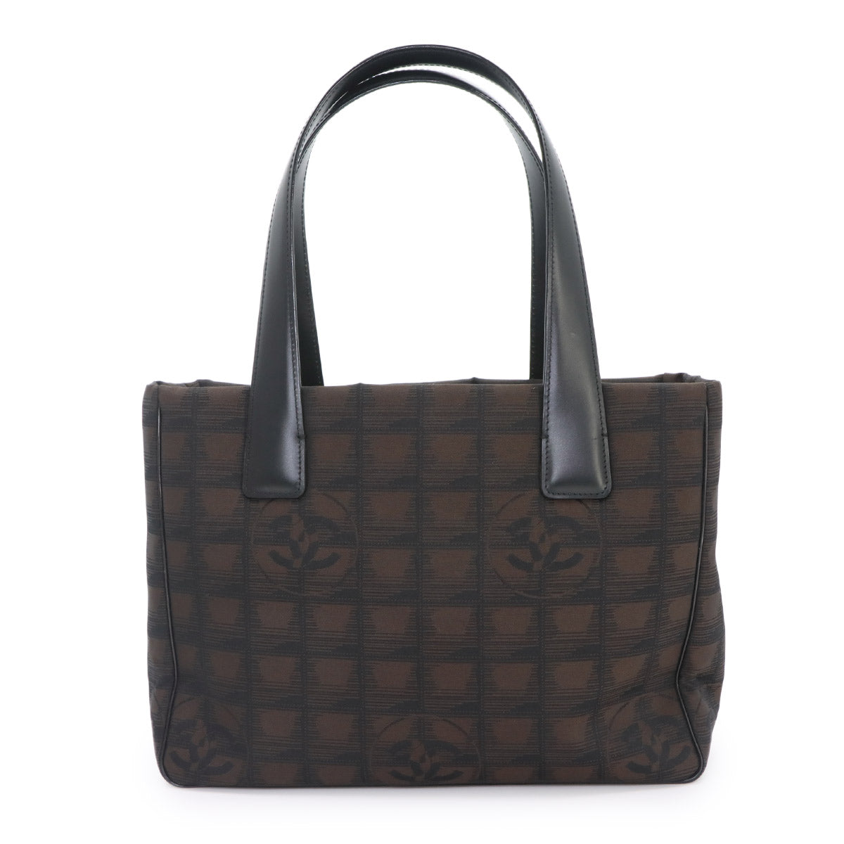 New Travel Line Tote PM Bag Nylon Jacquard Leather Brown A20457