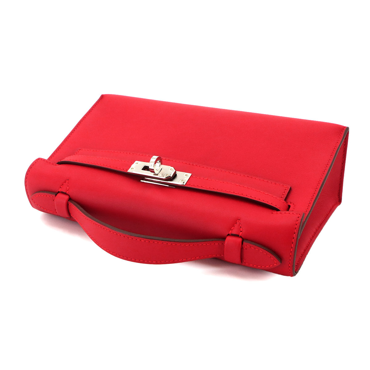 Pochette Kelly Veau Swift Leather Rouge Radieux Hand Bag