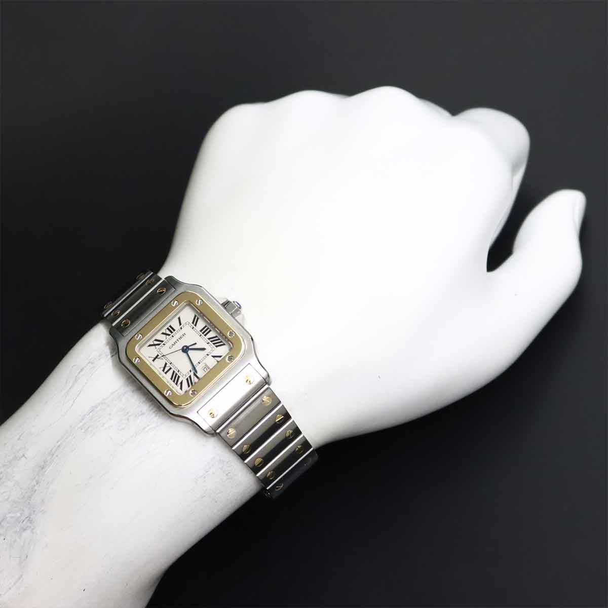 Santos Galbee LM W20011C4 Quartz YG Cream Dial Mens Watch