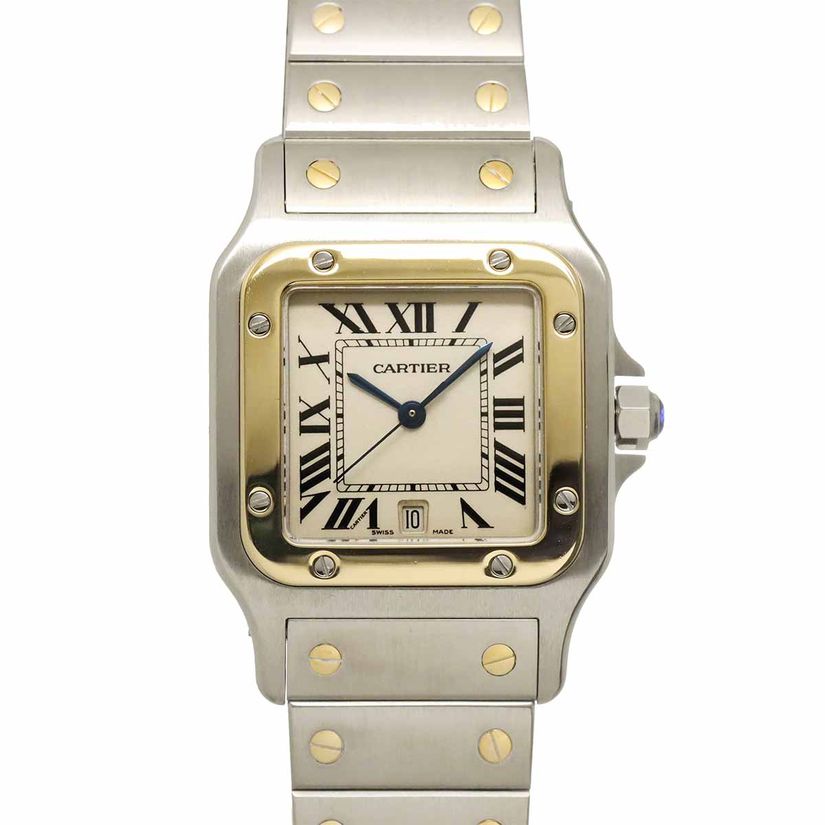 Santos Galbee LM W20011C4 Quartz YG Cream Dial Mens Watch