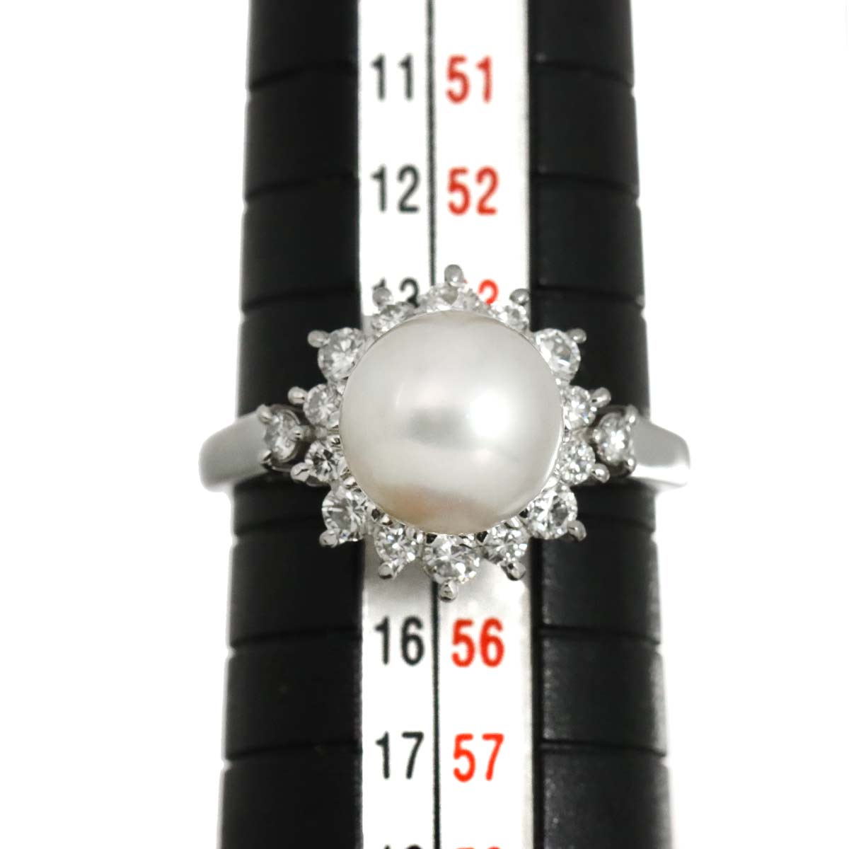 Akoya Pearl 8.8mm Diamond 0.51ct Ring Pt size6.75-7.25(US)