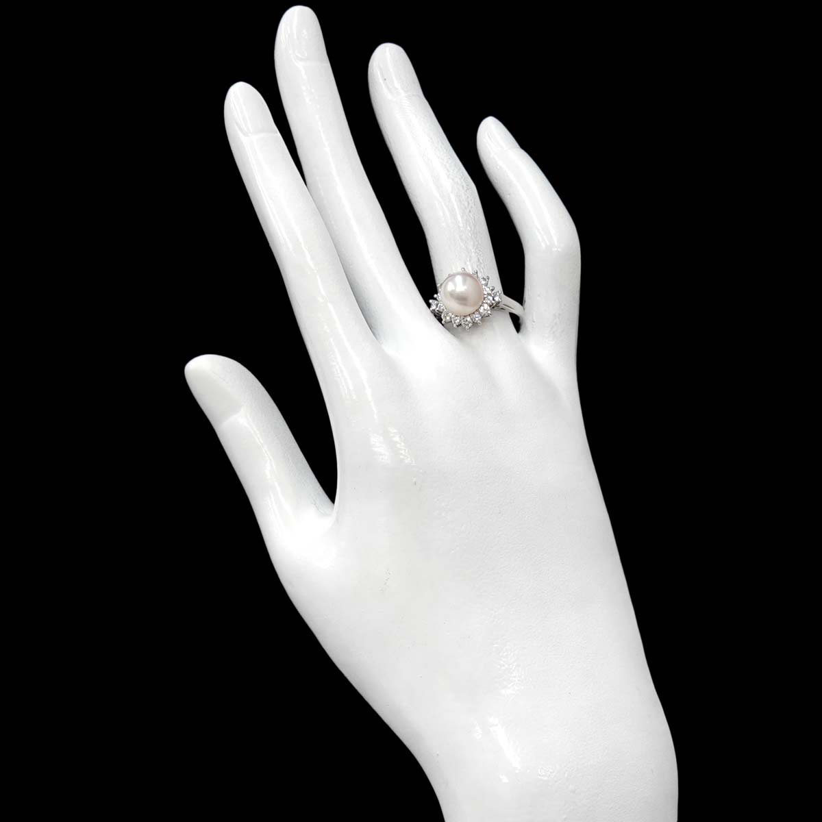 Akoya Pearl 8.8mm Diamond 0.51ct Ring Pt size6.75-7.25(US)