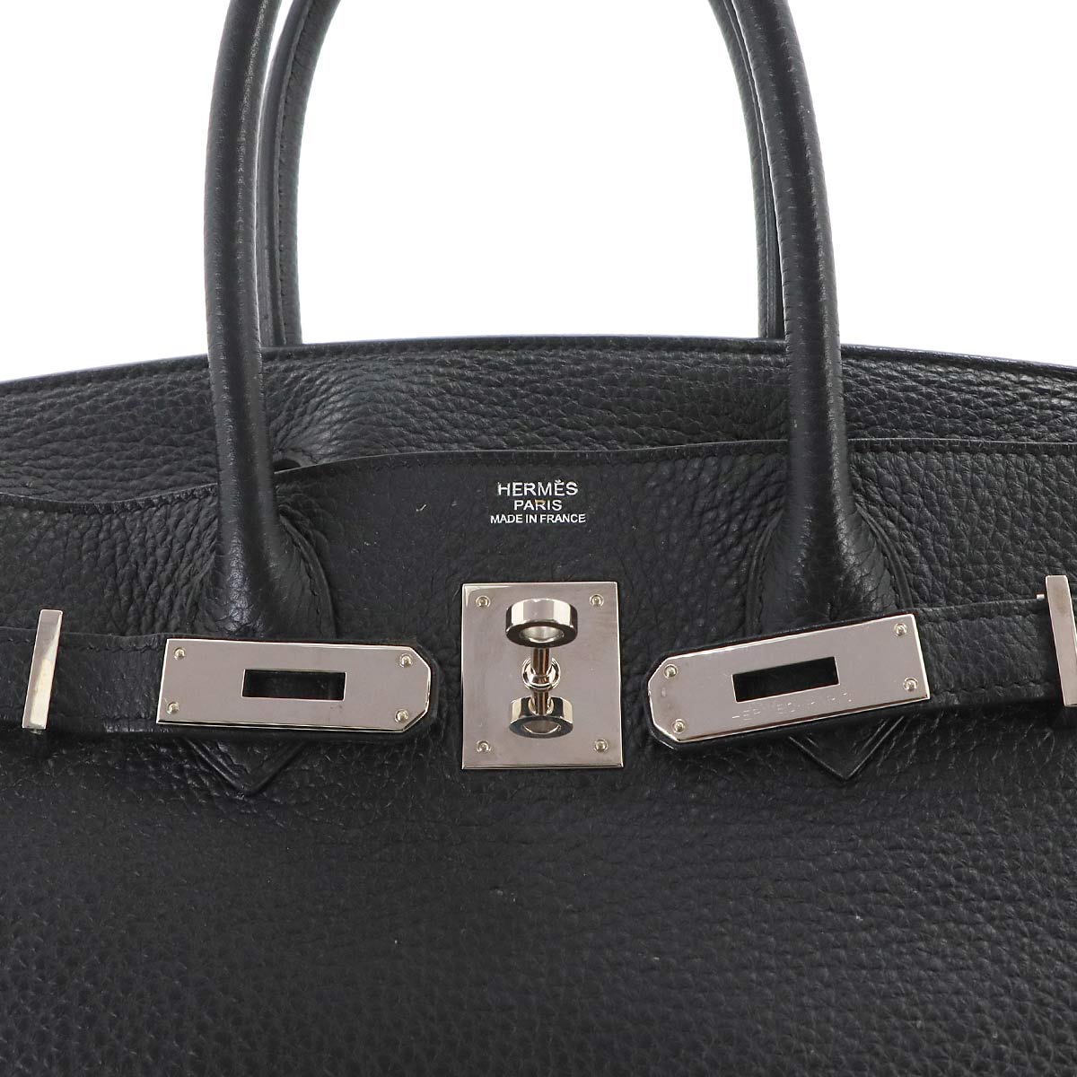 Birkin 30 Taurillon Clemence Black Hand Bag Purse